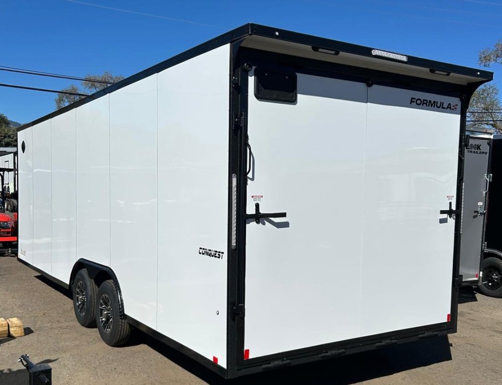8.5&times;24 Formula Conquest Enclosed Car Hauler - White Composite | 10K GVWR