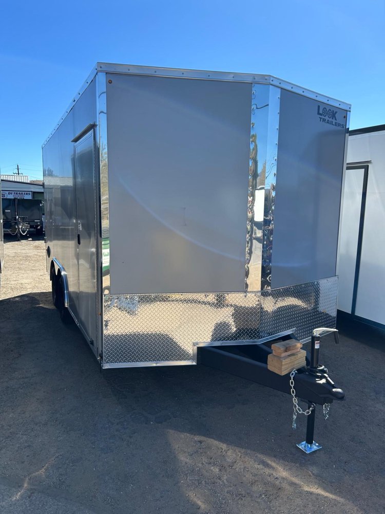 LOOK ST DLX Enclosed Trailer - Silver Composite | Flat Top V-Nose | 7K GVWR