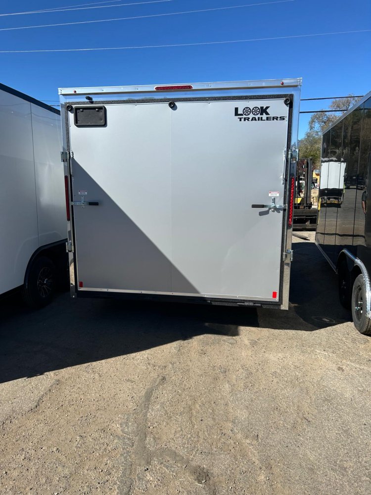 LOOK ST DLX Enclosed Trailer - Silver Composite | Flat Top V-Nose | 7K GVWR