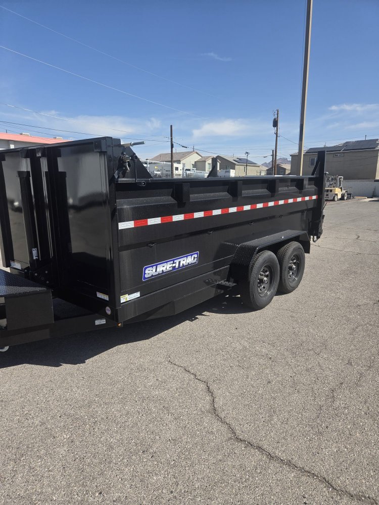 7x14 HD Low Profile Dump Trailer - Telescopic, 14K GVWR (3' Tall Sides)