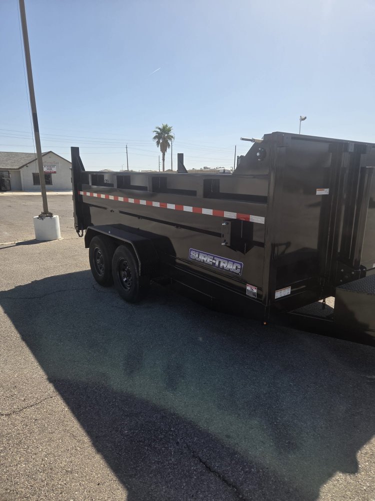 7x14 HD Low Profile Dump Trailer - Telescopic, 14K GVWR (3' Tall Sides)