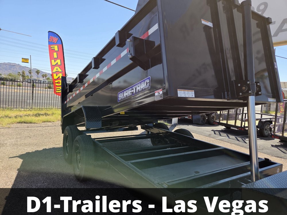 7x14 HD Low Profile Dump Trailer - Telescopic, 14K GVWR (3' Tall Sides)