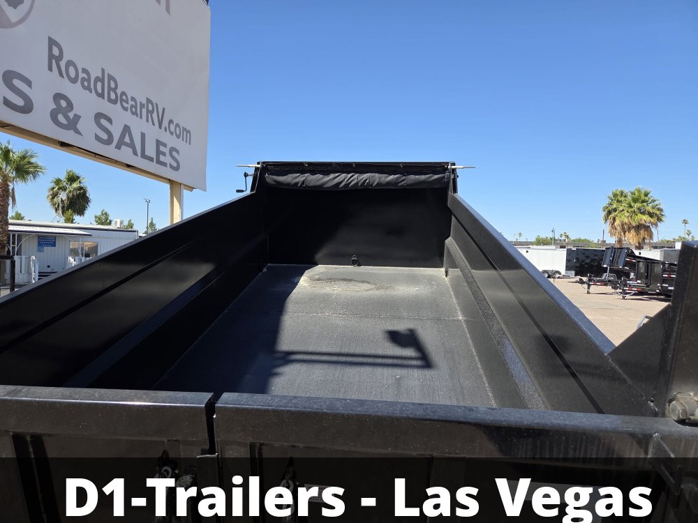 7x14 HD Low Profile Dump Trailer - Telescopic, 14K GVWR (3' Tall Sides)