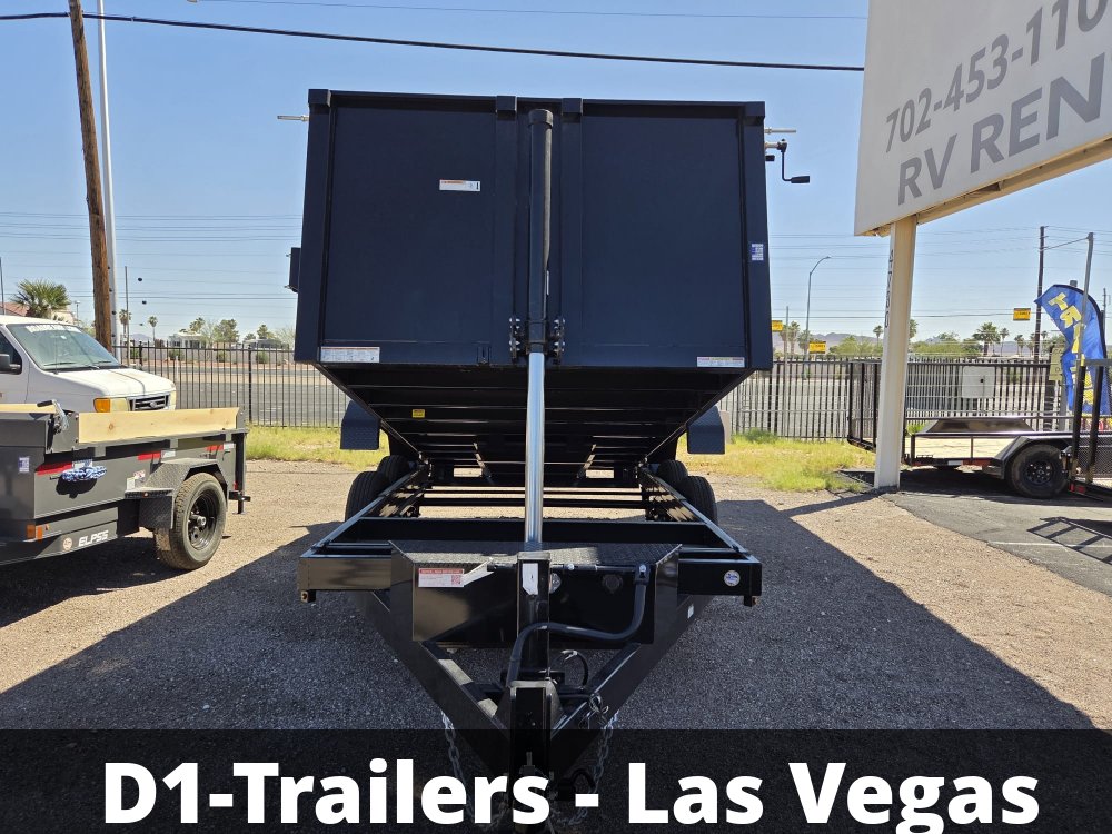 7x14 HD Low Profile Dump Trailer - Telescopic, 14K GVWR (3' Tall Sides)