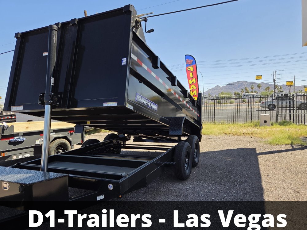 7x14 HD Low Profile Dump Trailer - Telescopic, 14K GVWR (3' Tall Sides)