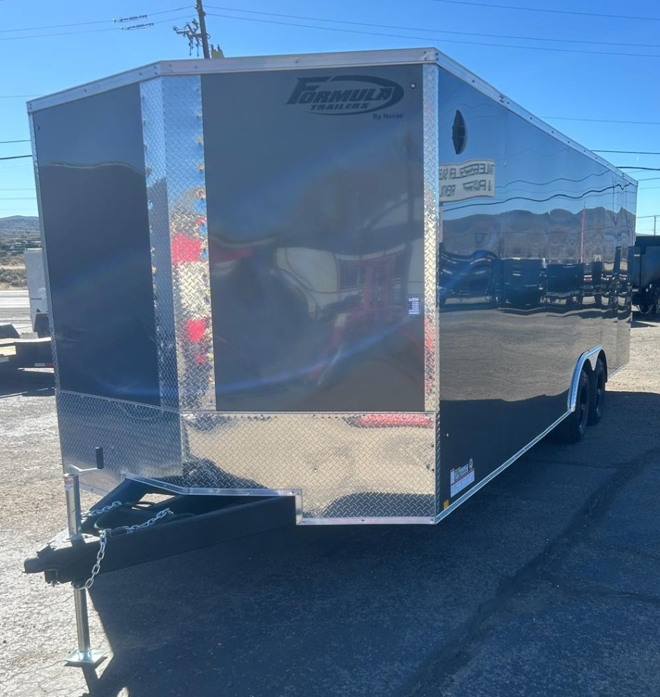 8.5x24 Indigo DLX Flat Top V-Nose Car Hauler Trailer - Charcoal | D1 Trailers Carson City, NV
