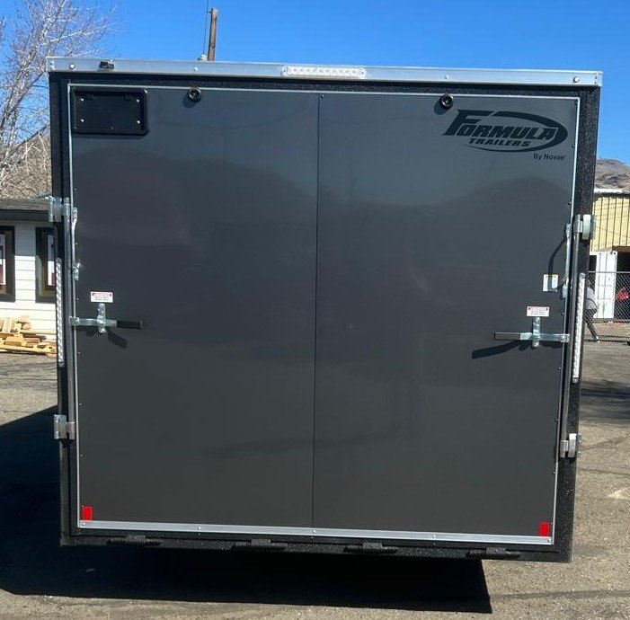 8.5x24 Indigo DLX Flat Top V-Nose Car Hauler Trailer - Charcoal | D1 Trailers Carson City, NV