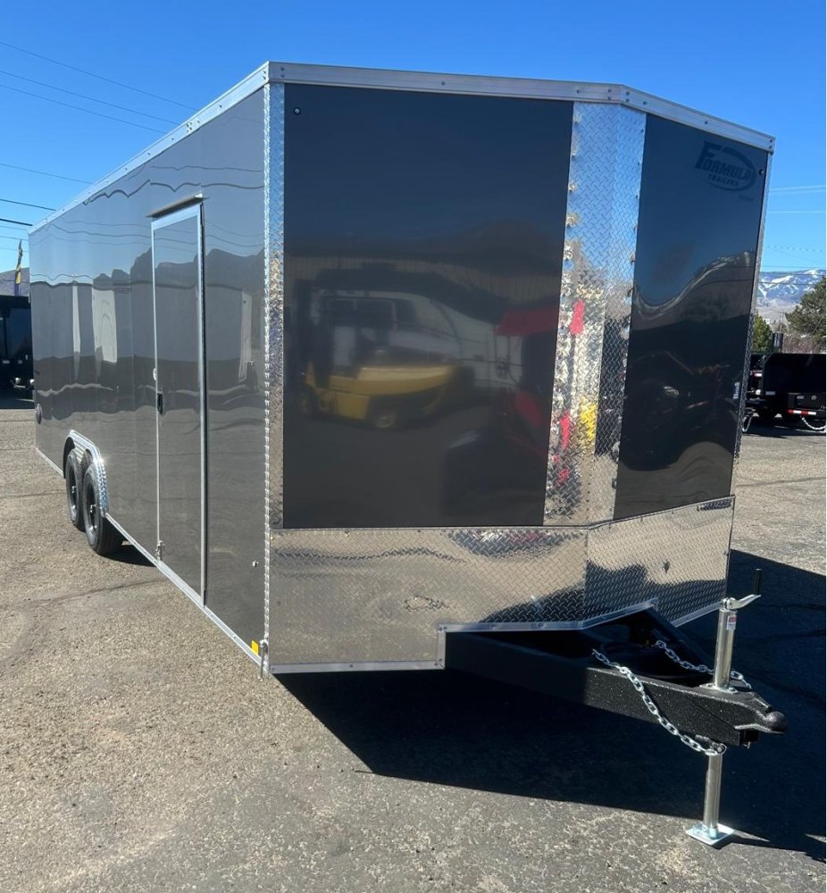 8.5x24 Indigo DLX Flat Top V-Nose Car Hauler Trailer - Charcoal | D1 Trailers Carson City, NV