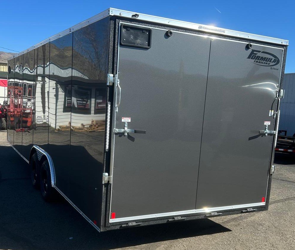8.5x24 Indigo DLX Flat Top V-Nose Car Hauler Trailer - Charcoal | D1 Trailers Carson City, NV