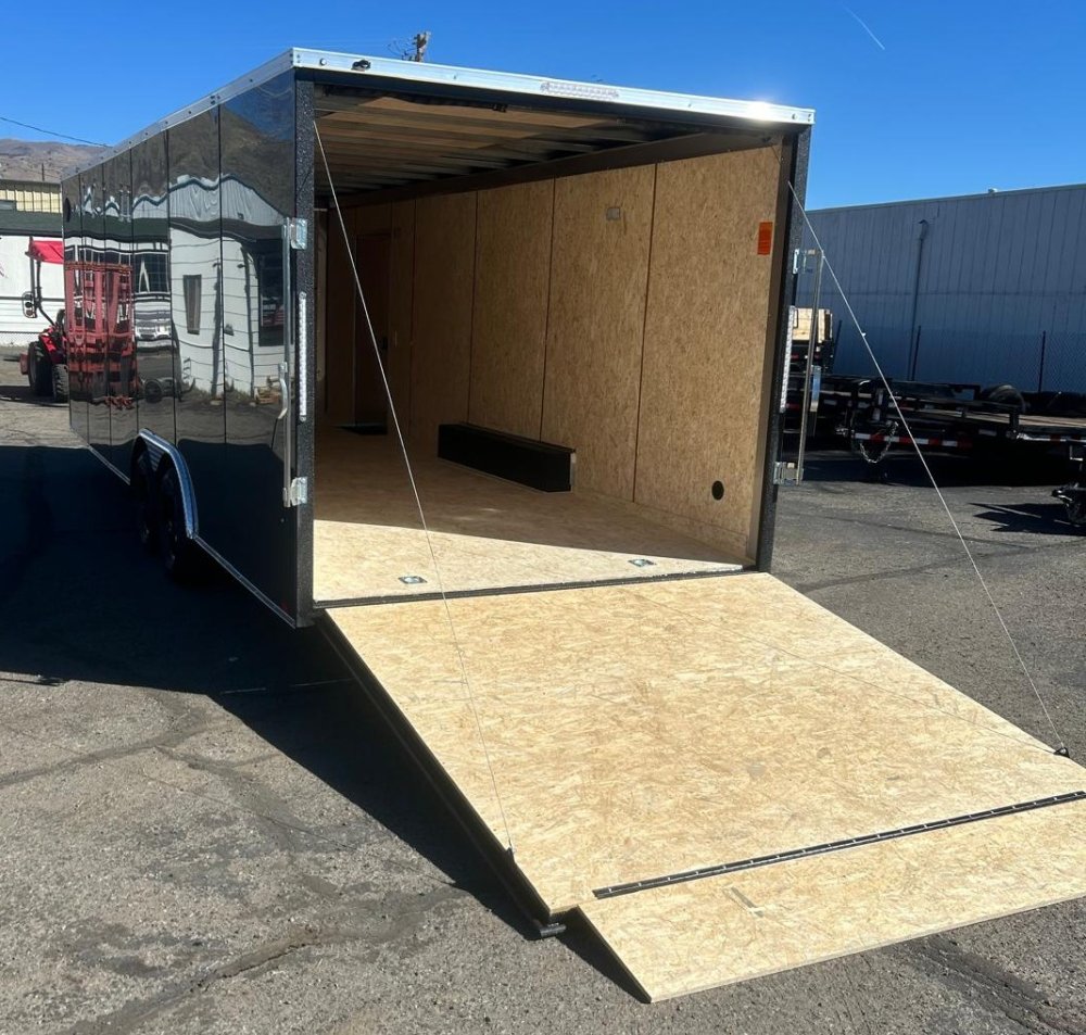 8.5x24 Indigo DLX Flat Top V-Nose Car Hauler Trailer - Charcoal | D1 Trailers Carson City, NV