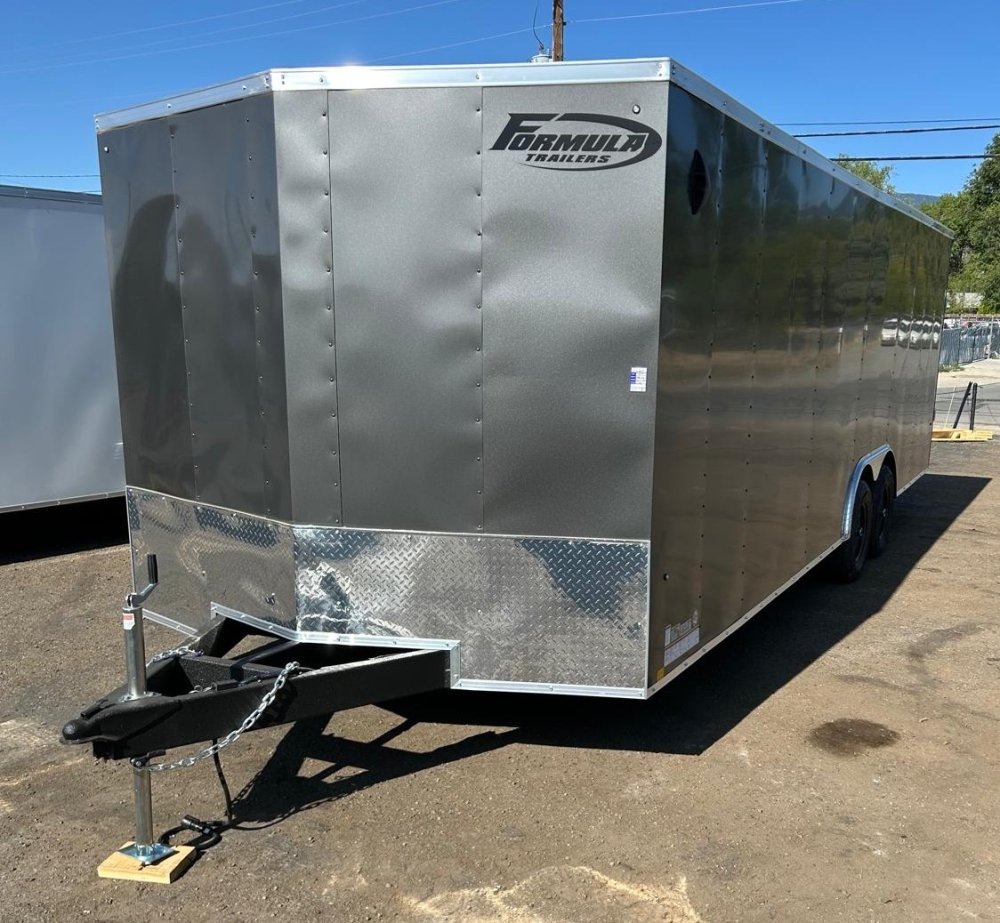 8.5x24 Indigo DLX Flat Top V-Nose Car Hauler Trailer - Charcoal | D1 Trailers Carson City, NV