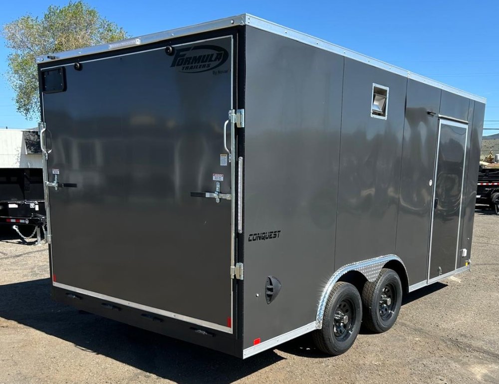 8.5x16 Conquest Flat Top Sloped V-Nose Customized Enclosed Trailer - For Sale in Nevada