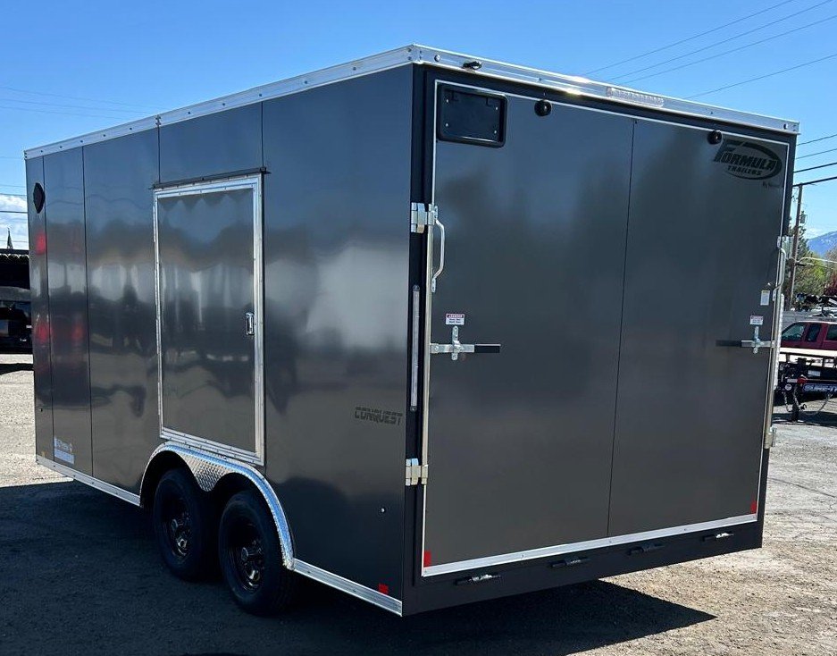 8.5x16 Conquest Flat Top Sloped V-Nose Customized Enclosed Trailer - For Sale in Nevada