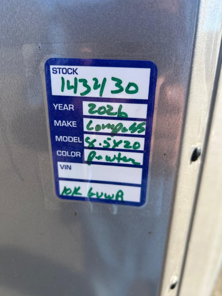 8.5x20 Jasper SE Flat Top Sloped V-Nose Enclosed Trailer for Sale | Carson City, NV