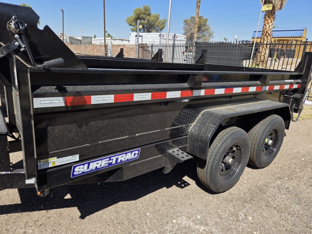6x12 SD Low Profile Dump Trailer - 10K GVWR, Single Ram