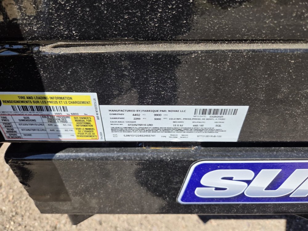 6x12 SD Low Profile Dump Trailer - 10K GVWR, Single Ram