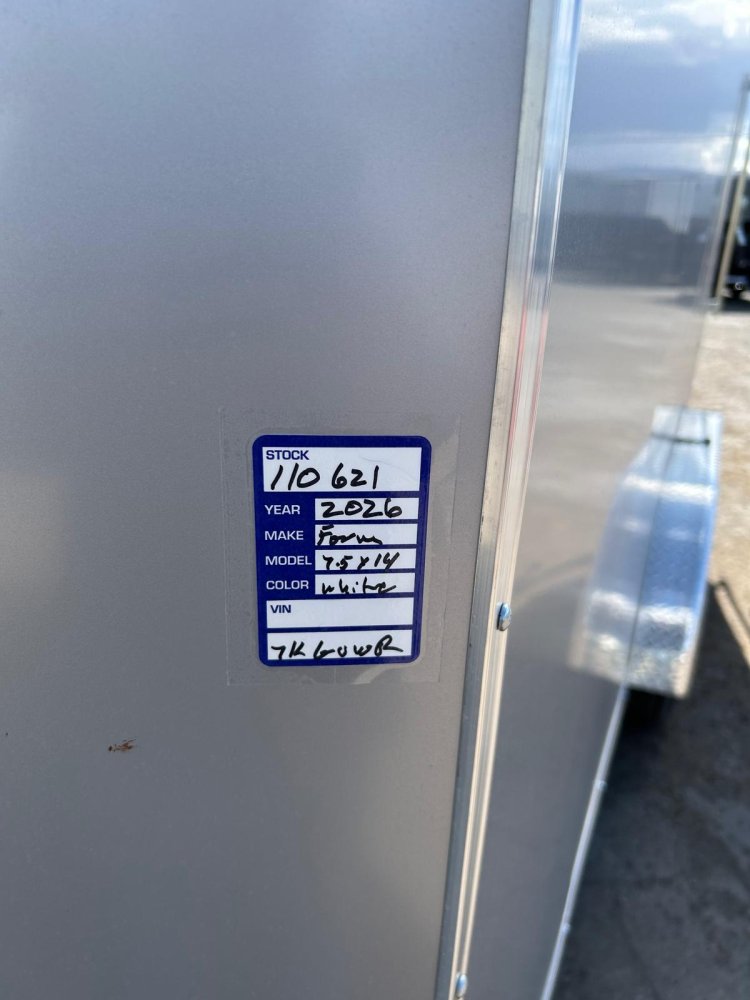 7.5x14 Conquest Flat Top Sloped V-Nose Enclosed Trailer - Silver | Carson City, NV