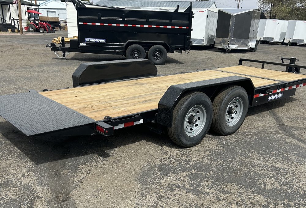 7x22 (18+4) Tilt Bed Equipment Trailer - 14K GVWR - Black | Carson City, NV