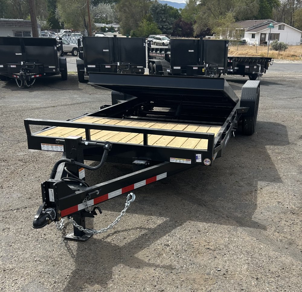7x22 (18+4) Tilt Bed Equipment Trailer - 14K GVWR - Black | Carson City, NV