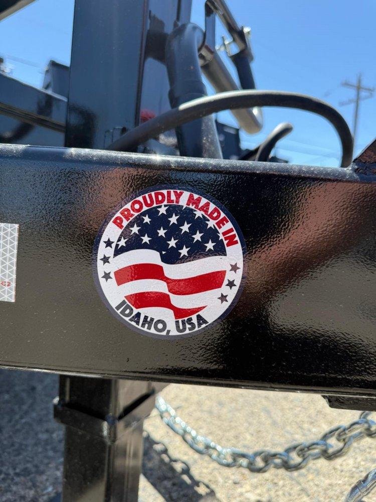 7x16 Heavy Duty Low Profile Dump Trailer - 14K GVWR | Black | Tarp Kit Installed