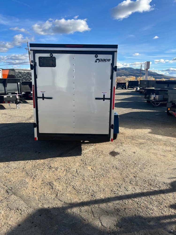 6x10 Outback DLX Flat Top V-Nose Enclosed Cargo Trailer - Silver/Black Trim | D1 Trailers Carson Cit