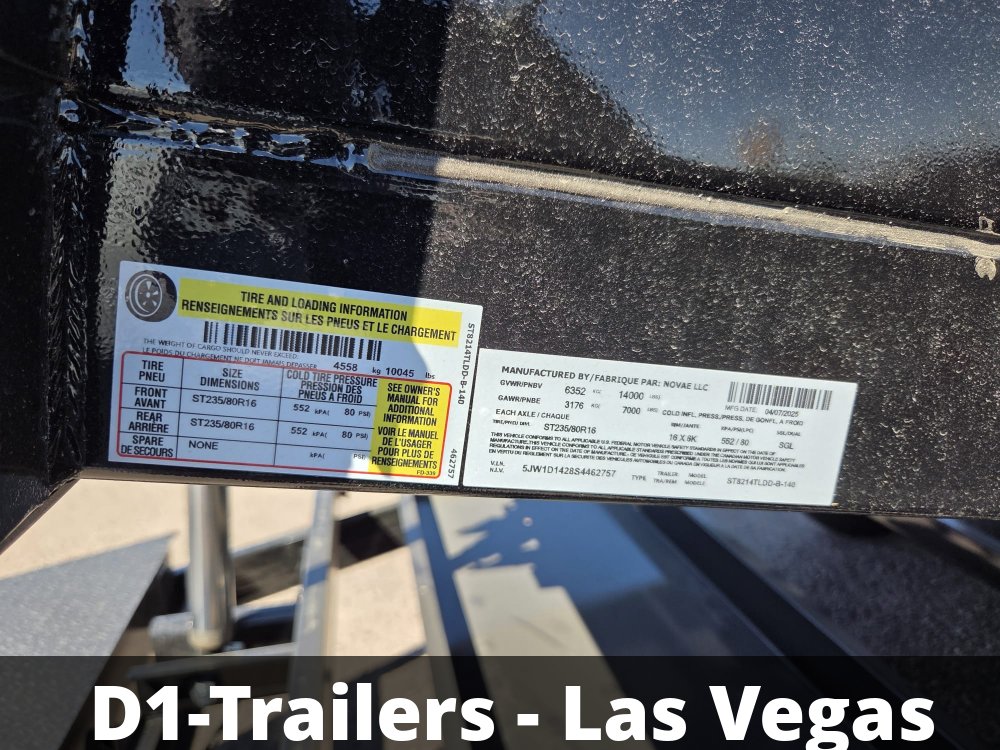 7x14 HD Low Profile Dump Trailer - Telescopic Hoist, 14K GVWR