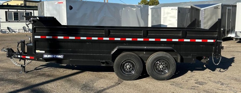 7x16 HD Low Profile Telescopic Dump Trailer - 14K GVWR - Black | Carson City, NV