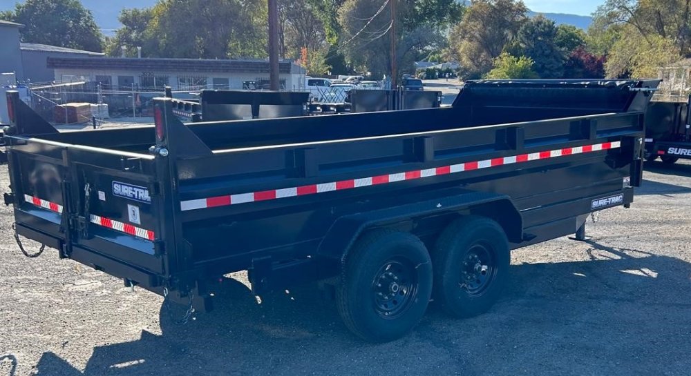 7x16 HD Low Profile Telescopic Dump Trailer - 14K GVWR - Black | Carson City, NV