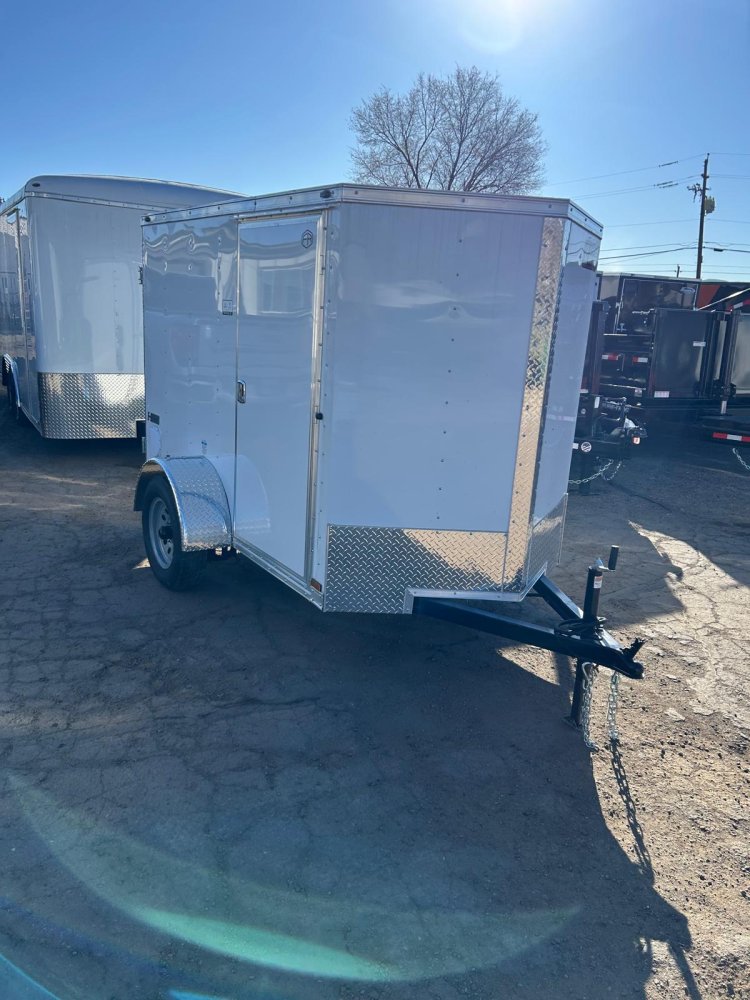 Cargo King 5x8 Enclosed Cargo Trailer - White - 2,990 lb GVWR