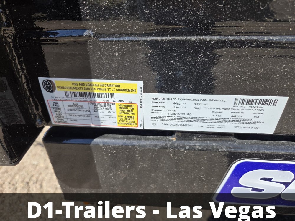6x12 SD Low Profile Dump Trailer - 10K GVWR, Single Ram