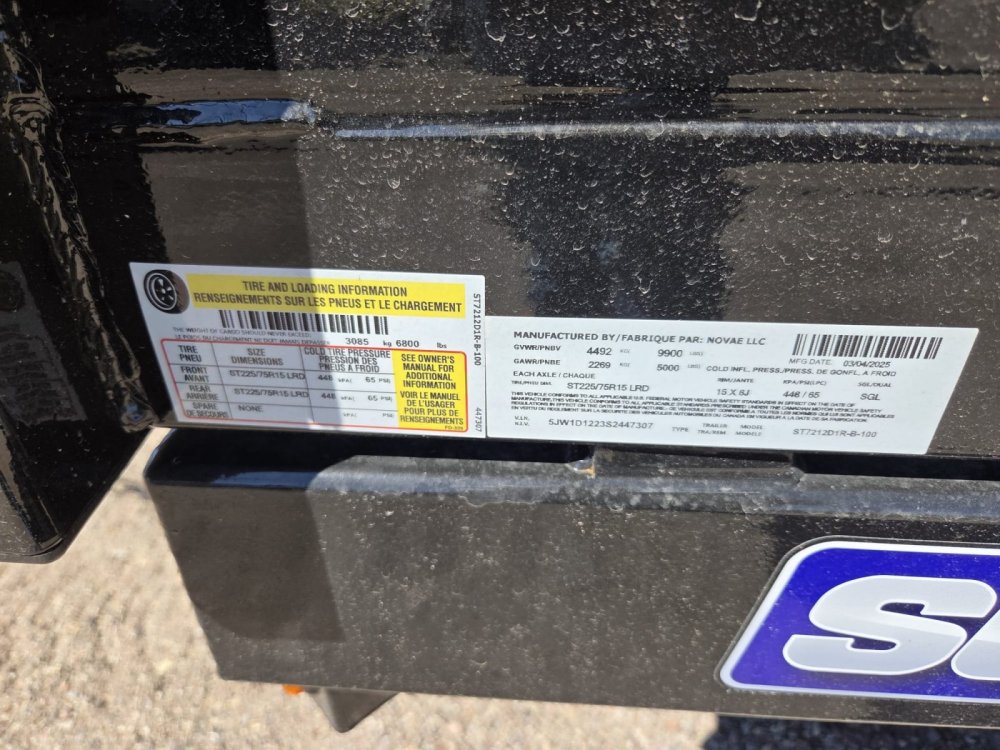6x12 SD Low Profile Dump Trailer - 10K GVWR, Single Ram
