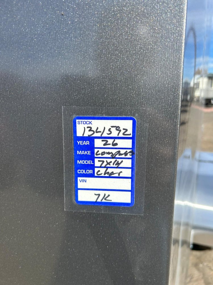 7x14 EX DLX Flat Top V-Nose Enclosed Cargo Trailer - Charcoal | D1 Trailers Carson City, NV