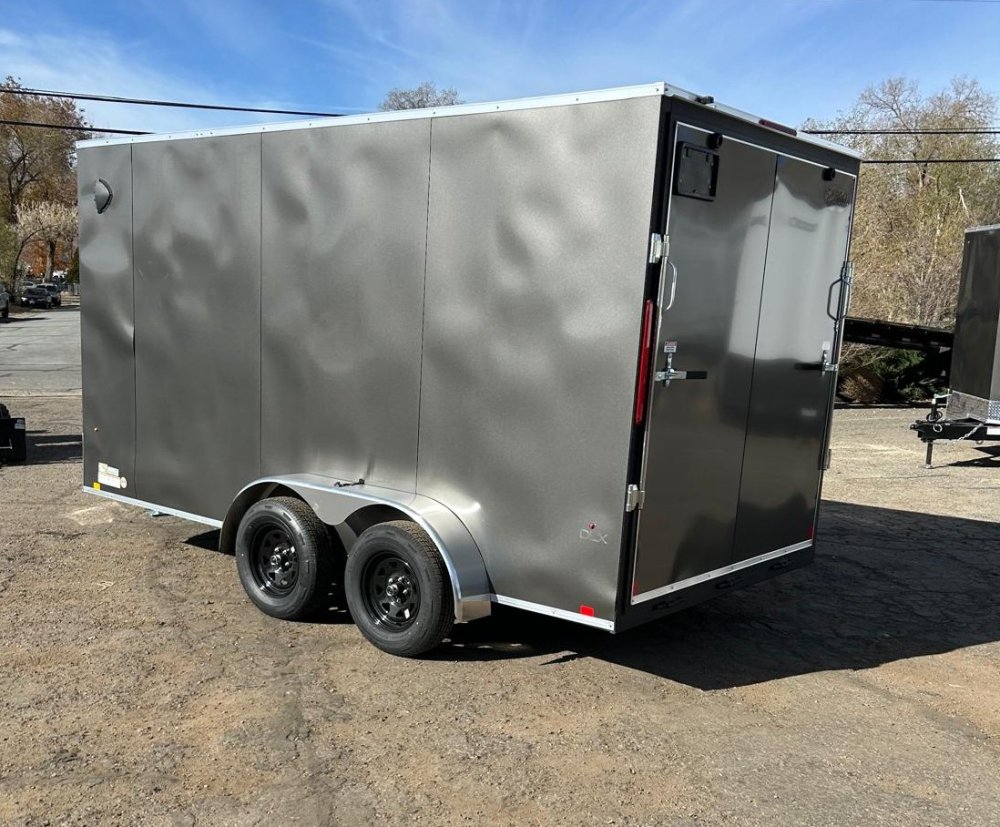7x14 EX DLX Flat Top V-Nose Enclosed Cargo Trailer - Charcoal | D1 Trailers Carson City, NV