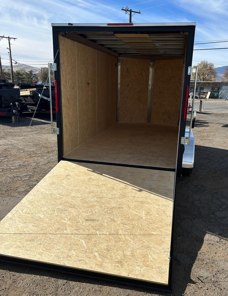 7x14 EX DLX Flat Top V-Nose Enclosed Cargo Trailer - Charcoal | D1 Trailers Carson City, NV