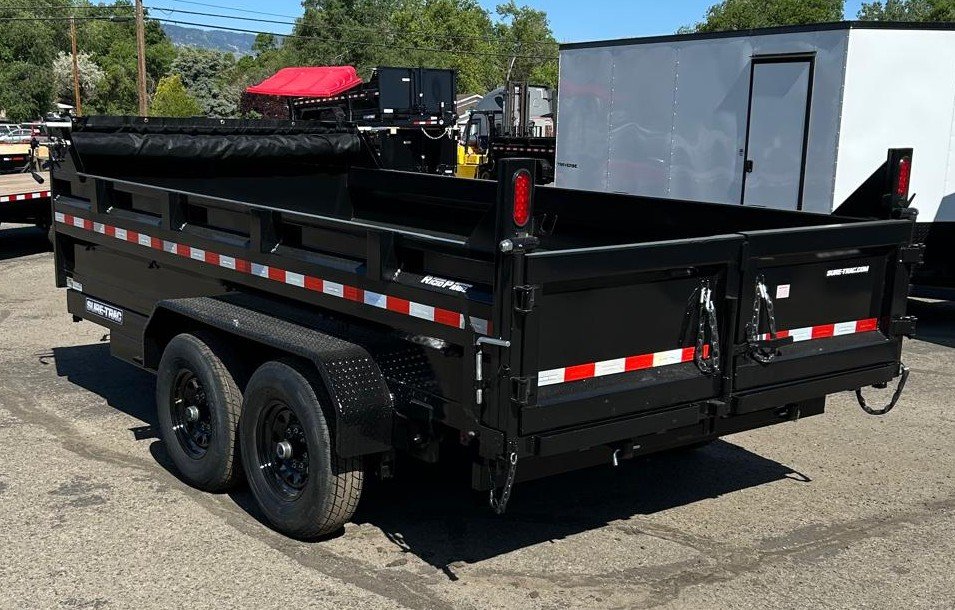 7x14 Sure-Trac HD Low Profile Telescopic Dump Trailer - 14K GVWR - Black