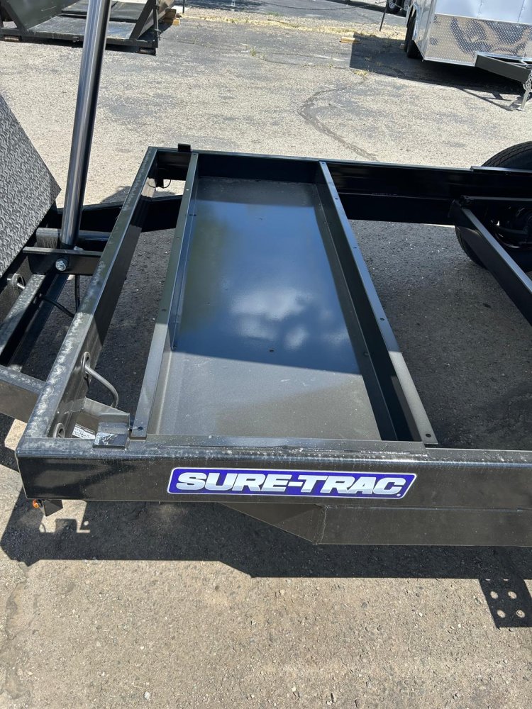 7x14 Sure-Trac HD Low Profile Telescopic Dump Trailer - 14K GVWR - Black