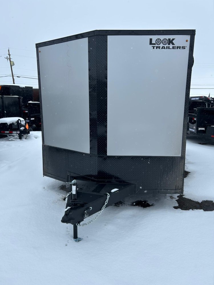 8.5x16 ST DLX Flat Top V-Nose Enclosed Trailer - 10K GVWR - Silver/Black | Carson City, NV