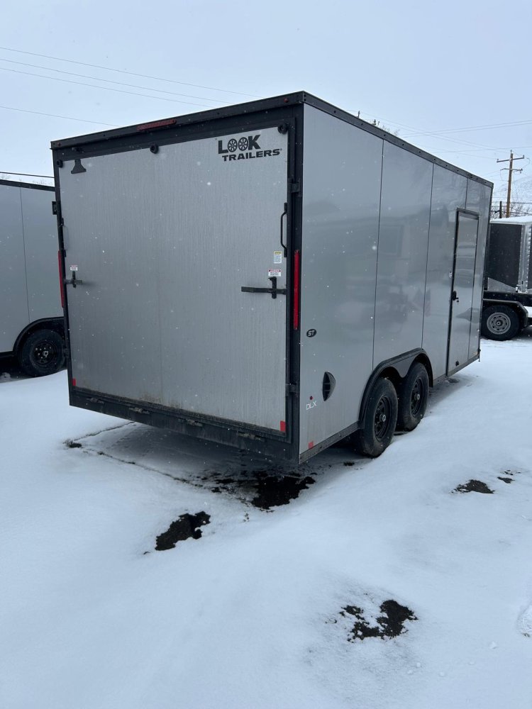 8.5x16 ST DLX Flat Top V-Nose Enclosed Trailer - 10K GVWR - Silver/Black | Carson City, NV