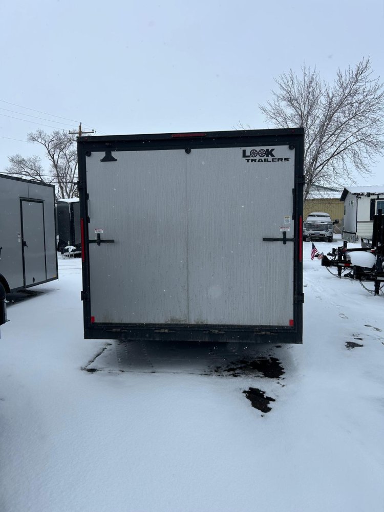 8.5x16 ST DLX Flat Top V-Nose Enclosed Trailer - 10K GVWR - Silver/Black | Carson City, NV