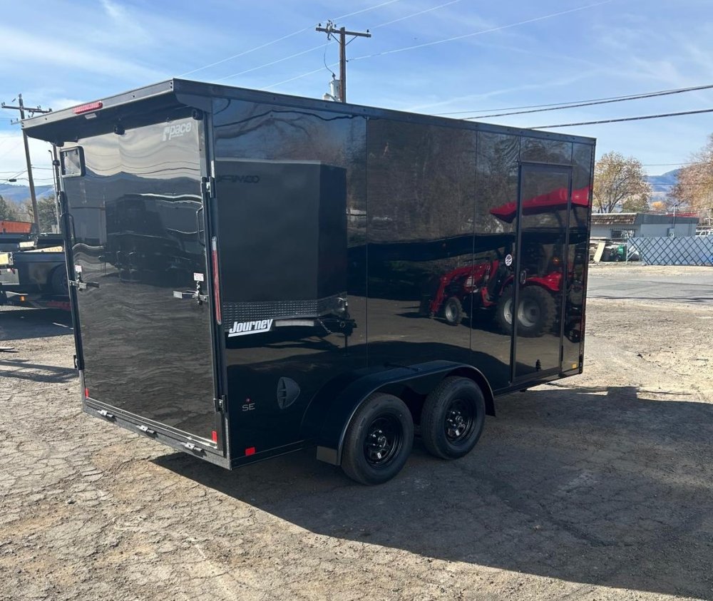 7x14 Journey SE Flat Top Sloped V-Nose Enclosed Cargo Trailer - Black | D1 Trailers Carson City, NV