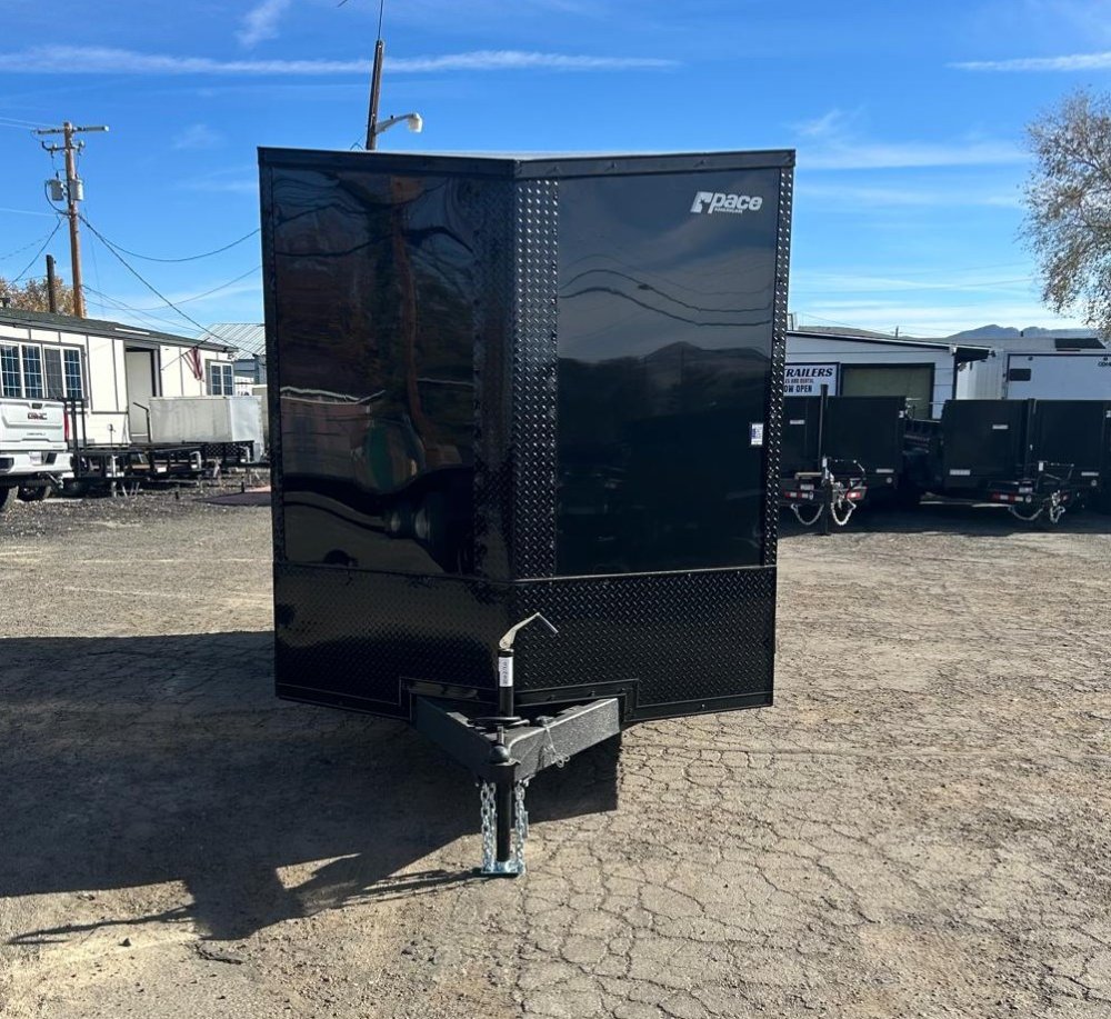 7x14 Journey SE Flat Top Sloped V-Nose Enclosed Cargo Trailer - Black | D1 Trailers Carson City, NV