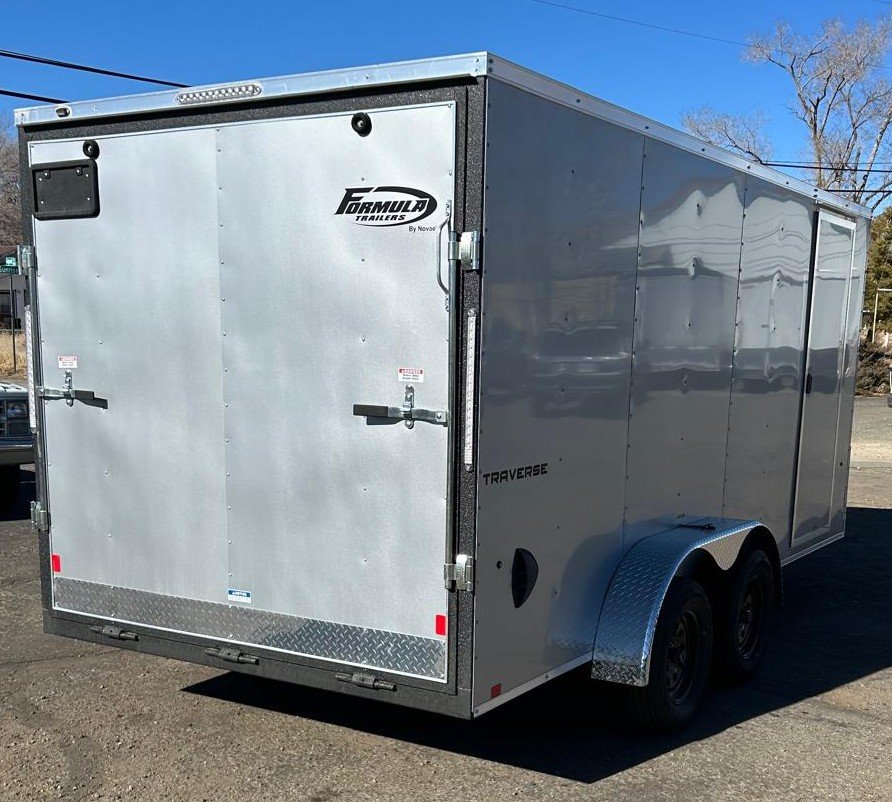 7x16 Traverse Flat Top V-Nose Enclosed Trailer - White | 7K GVWR | Carson City, NV