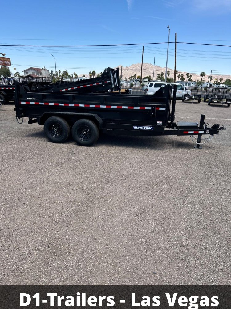 7x14 HD Low Profile Dump Trailer - Telescopic Hoist, 14K GVWR