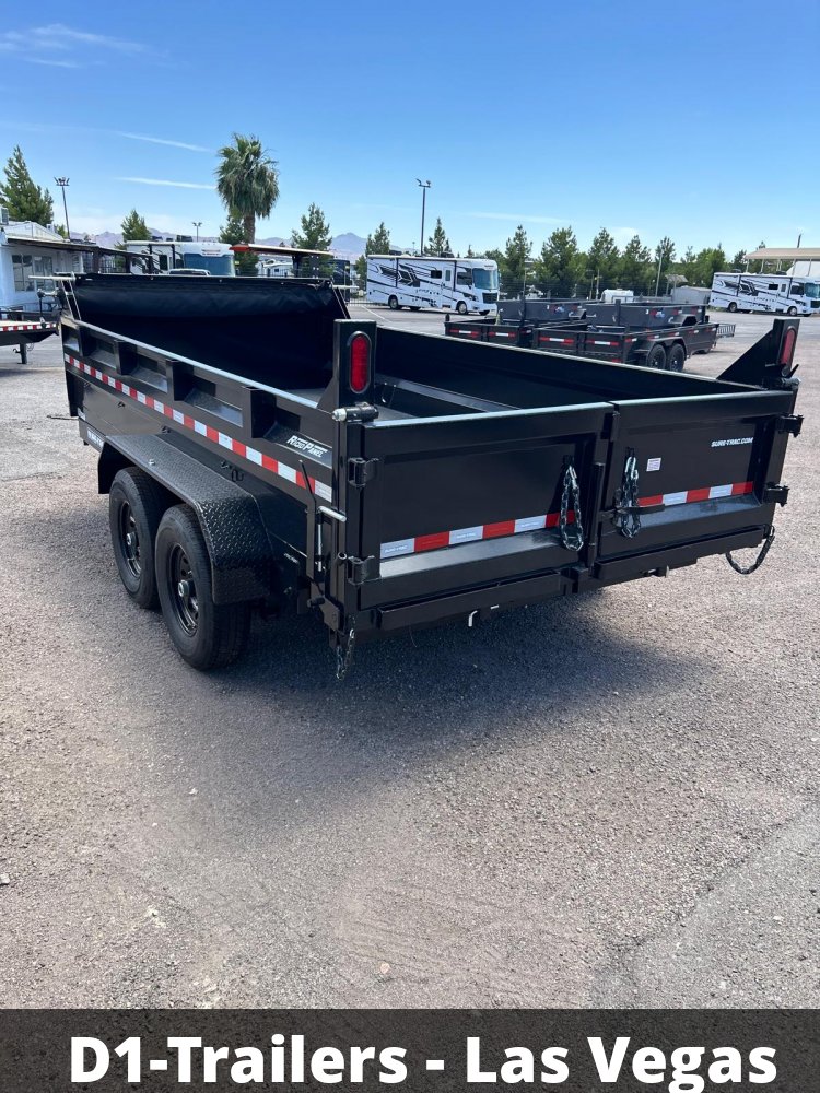 7x14 HD Low Profile Dump Trailer - Telescopic Hoist, 14K GVWR