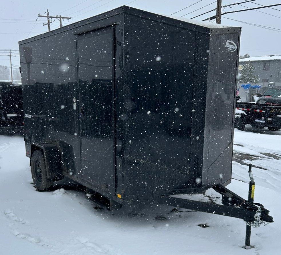 6x12 Conquest SE Flat Top Sloped V-Nose Enclosed Trailer - Black | Carson City, NV