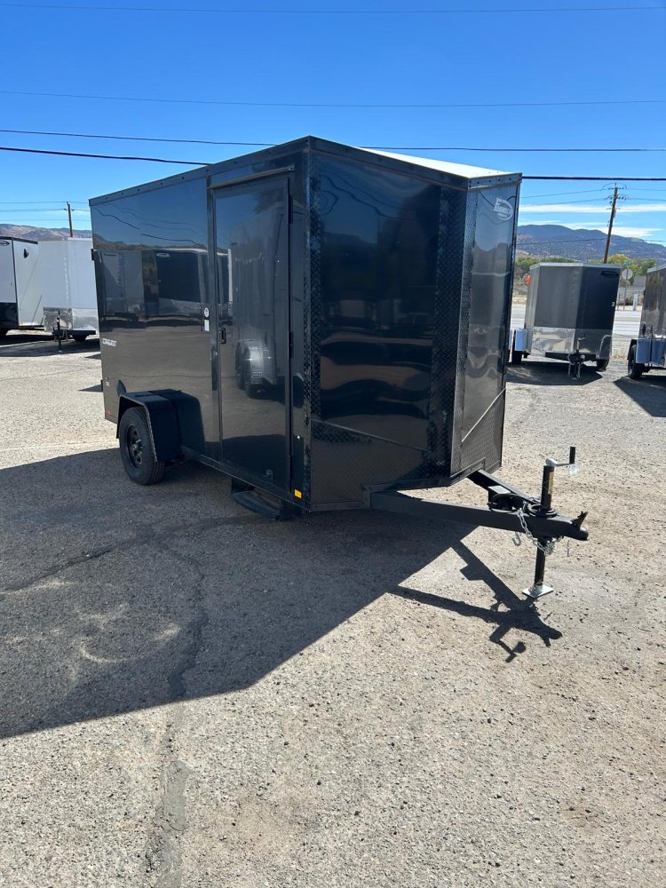 6x12 Conquest SE Flat Top Sloped V-Nose Enclosed Trailer - Black | Carson City, NV