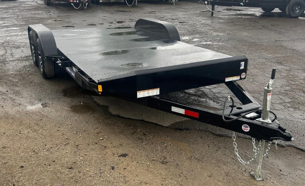 7x18 (14+4) Steel Deck Car Hauler - 7K GVWR - Black | Carson City, NV