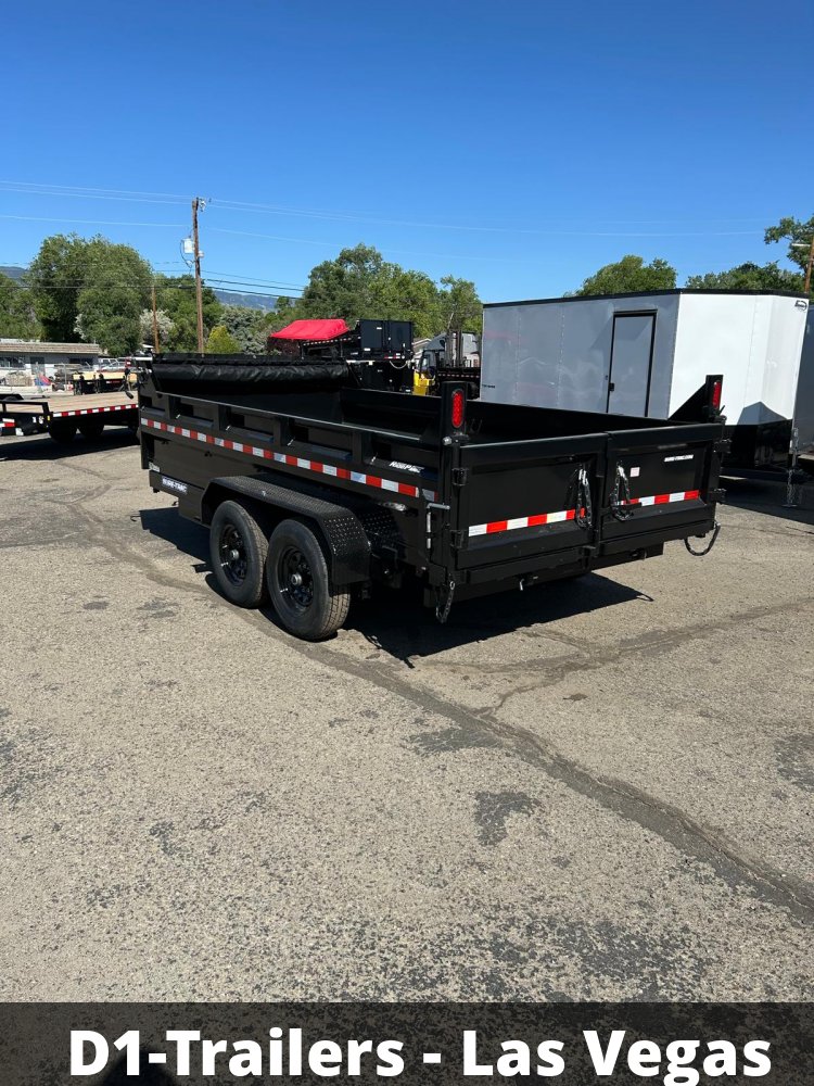 7x14 HD Low Profile Dump Trailer - Telescopic Hoist, 14K GVWR