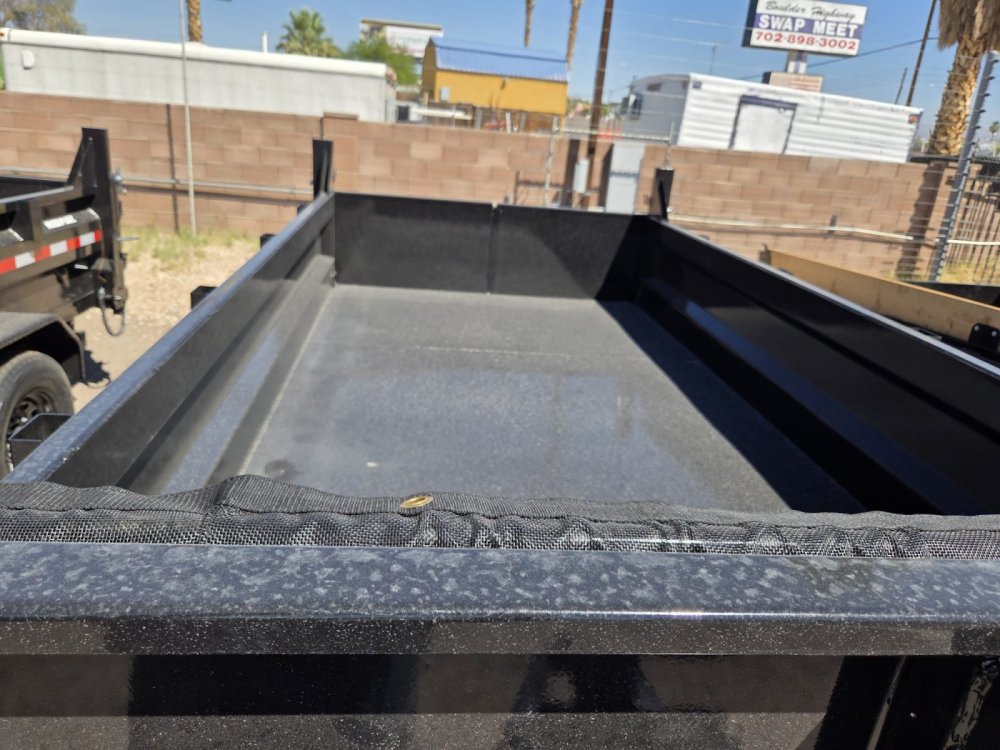 7x14 Sure-Trac HD Low Profile Dump Trailer - 14K GVWR | Scissor Lift | Black Finish