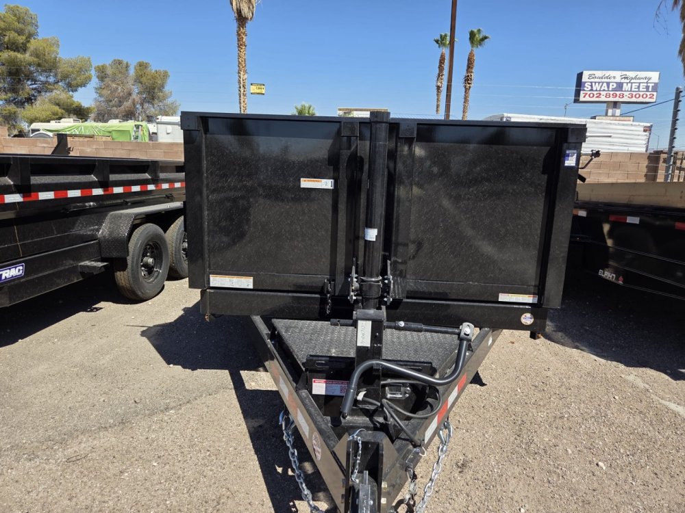 7x14 Sure-Trac HD Low Profile Dump Trailer - 14K GVWR | Scissor Lift | Black Finish
